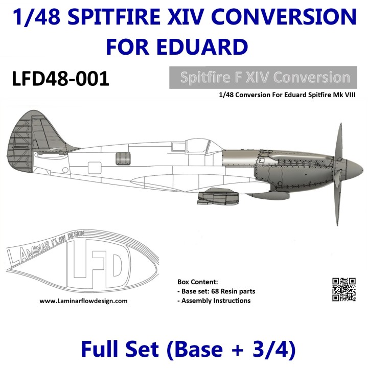 1/48 Spitfire F/FR XIV Conversion Full Set | Laminar Flow Design