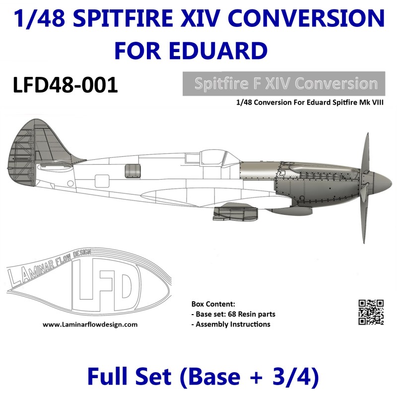 1/48 Spitfire XIV Conversion for Eduard (Full Set)