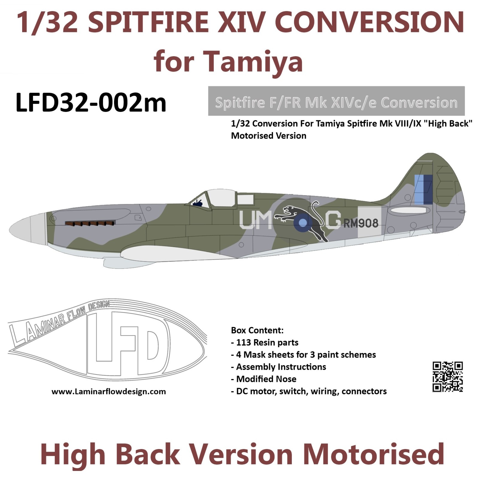 Spitfire F/FR XIVc/e Conversion "High back" Motorised Version