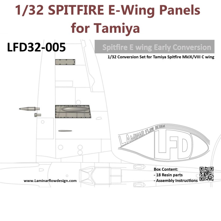 1/32 Spitfire Early E-Wing Conversion Set | Laminar Flow Design