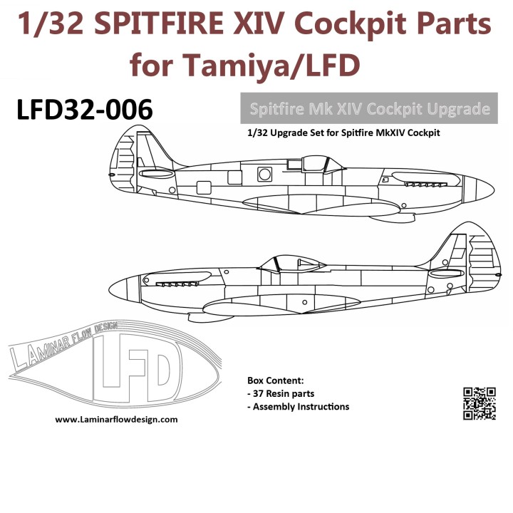 1/32 Spitfire Mk.XIV Cockpit Upgrade Set | Laminar Flow Design
