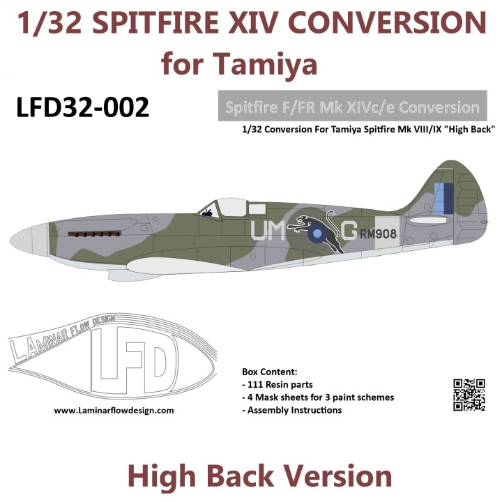 1/32 Spitfire F/FR XIVe High Back Conversion | Laminar Flow Design