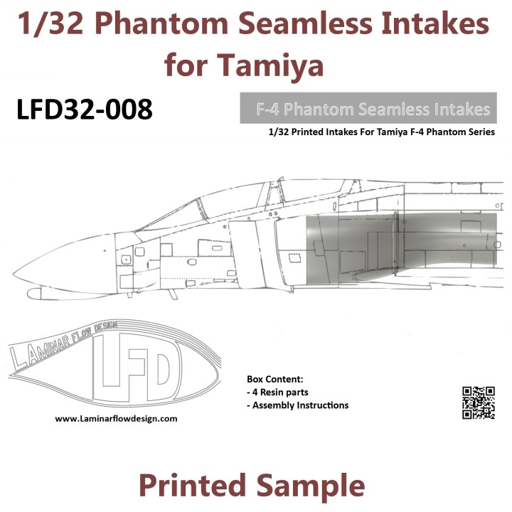 1/32 F-4 Phantom Seamless Intake Detail Set | Laminar Flow Design